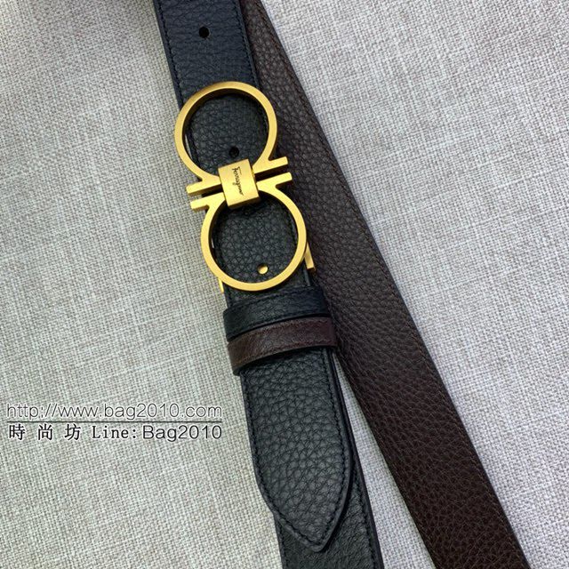 菲拉格慕男士皮帶 Ferragamo雙面牛皮紋理腰帶  jjp1923
